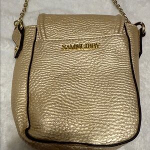 Sam & Libby Metallic Gold Crossbody Organizer Bag chain strap